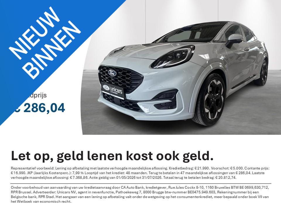 Ford Puma 1.0i Ecoboost mHEV 92kW ST-Line X, Voorwielaandrijving, Stof, Bedrijf, 5 deurs