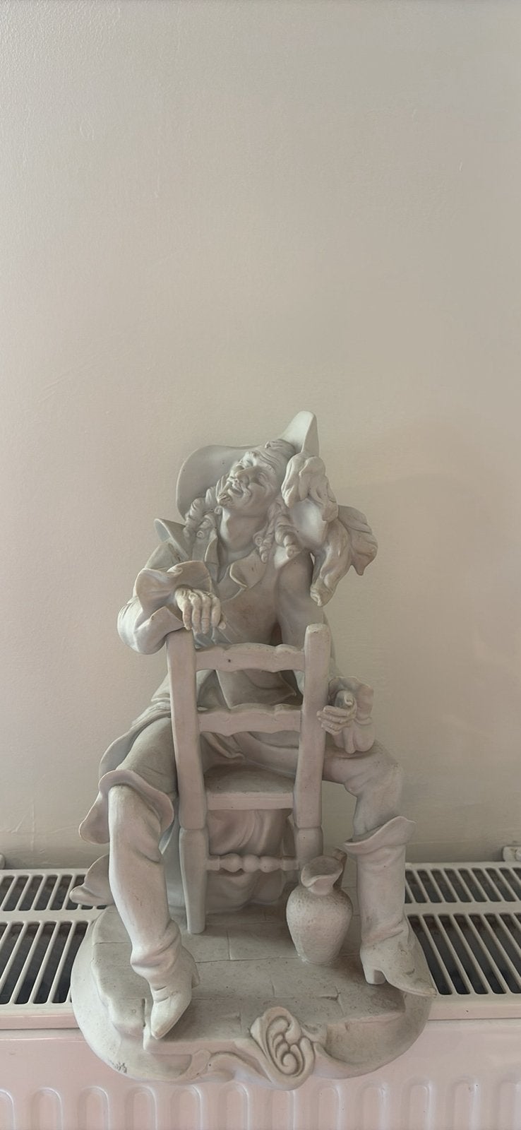 Grande statuette Mousquetaire / Cavalier riant, Antiek en Kunst, Ophalen of Verzenden, Europa, Beeld, Wit