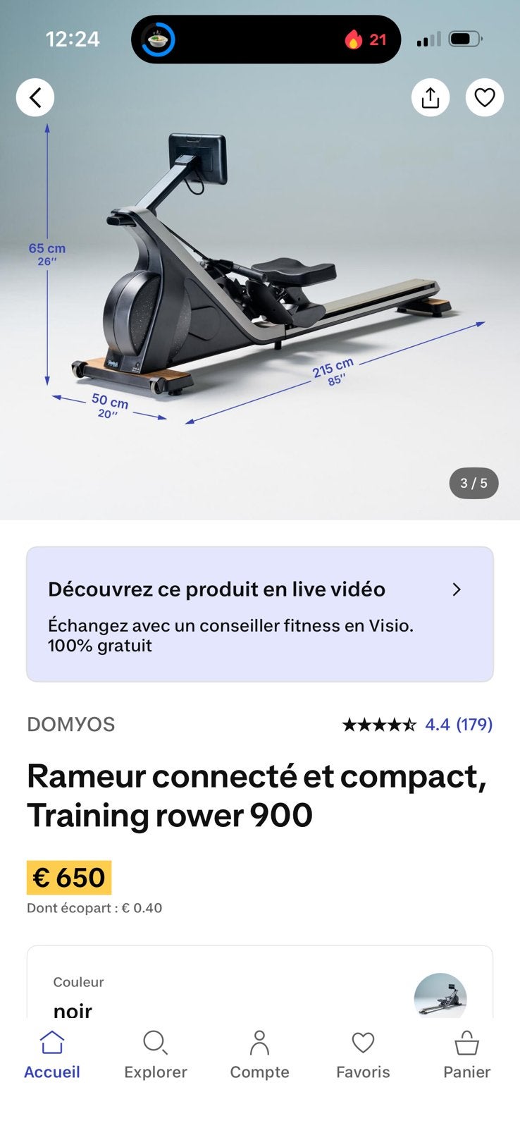 Rameur rower 900, Enlèvement, Comme neuf, Rameur