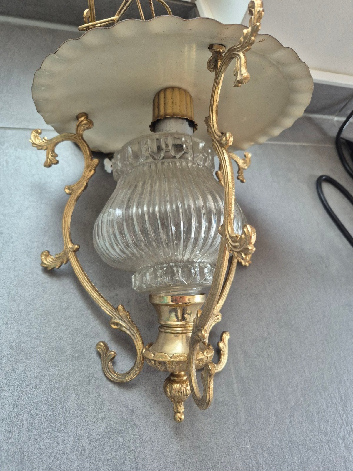Buitenkans: Vintage luster, Huis en Inrichting, Lampen | Wandlampen, Ophalen, Glas