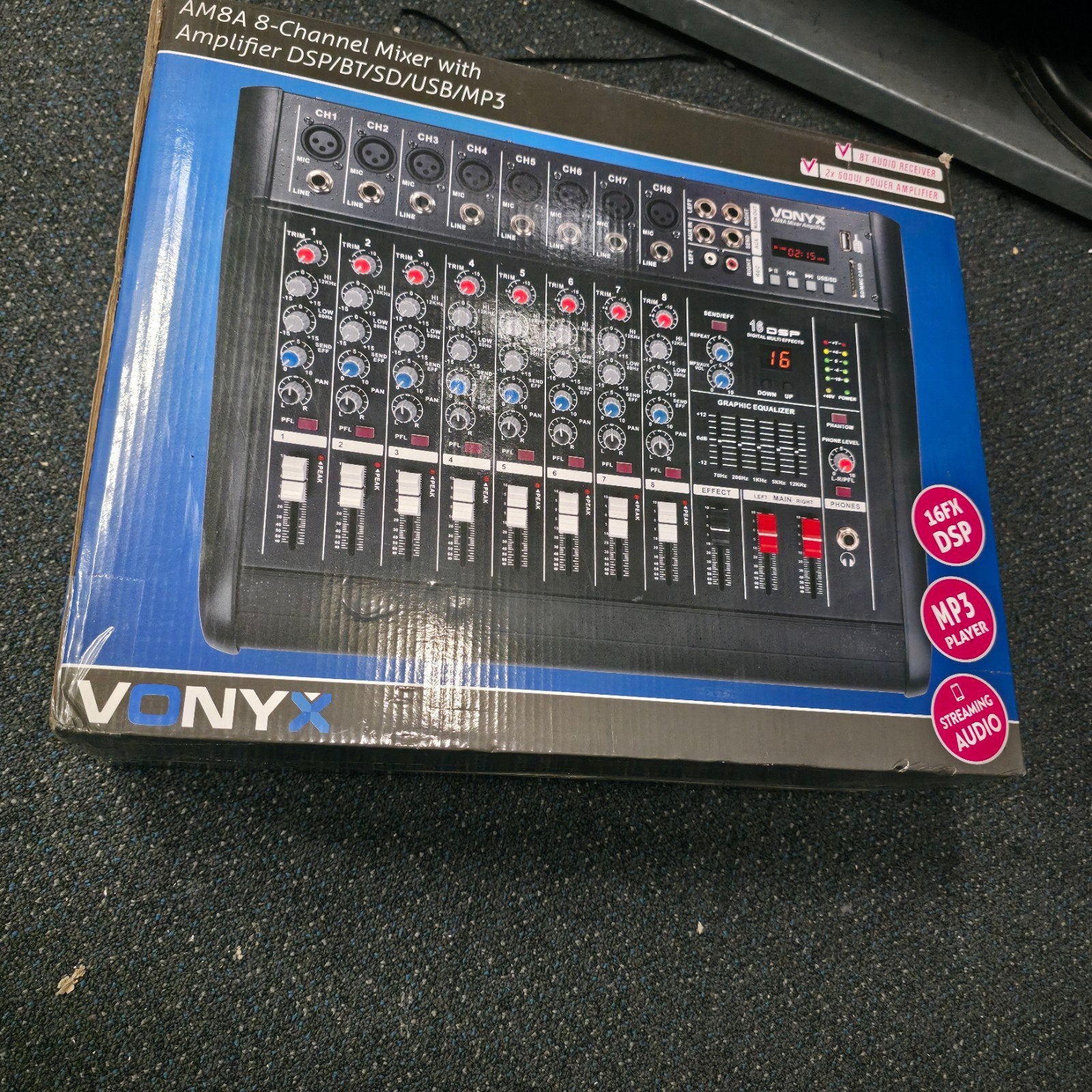 VONYX powered mixer  +  bluetooth + usb + effecten, Bluetooth, Enlèvement ou Envoi