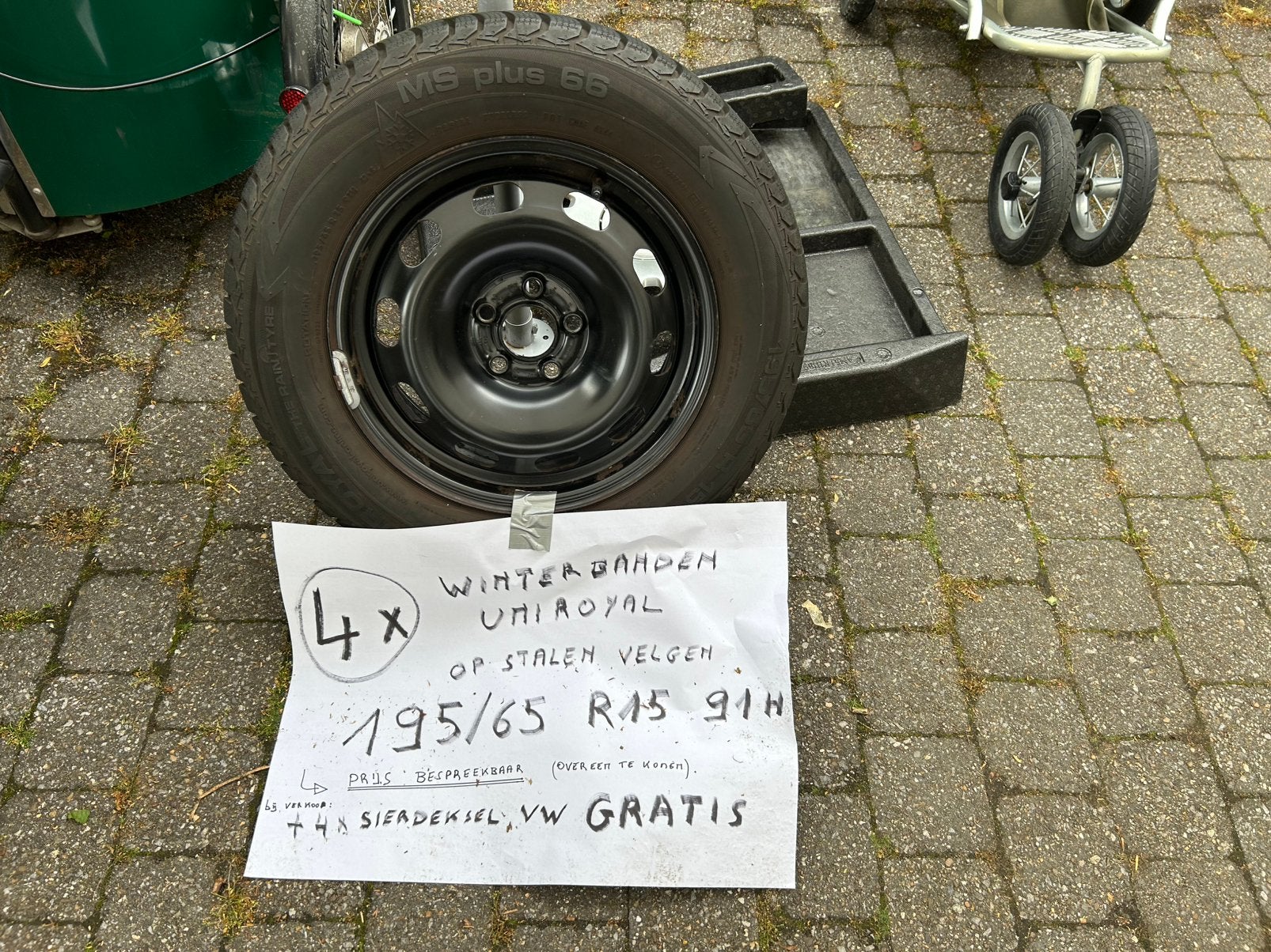 4 winterbanden, Auto-onderdelen, Ophalen, Gebruikt, 15 inch, Banden en Velgen