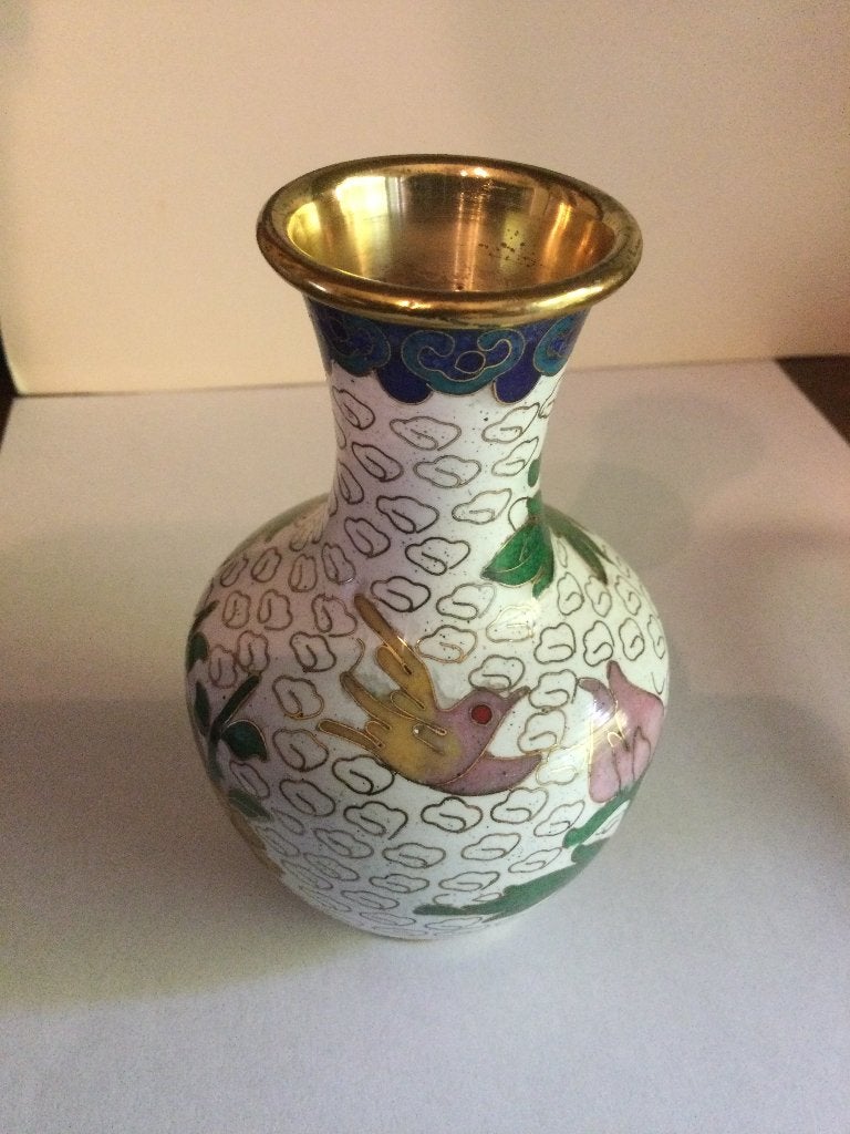 Vintage Chinees cloisonné vaasje  11 cm +- 1940, Antiek en Kunst, Antiek | Vazen, Ophalen of Verzenden