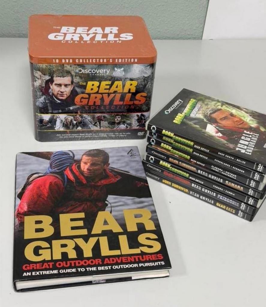 SET Bear Grylls Collection + Boek + 6 DVD’s Zeldzaam Nieuw, Cd's en Dvd's, Biografie, Vanaf 16 jaar, Boxset, Ophalen of Verzenden