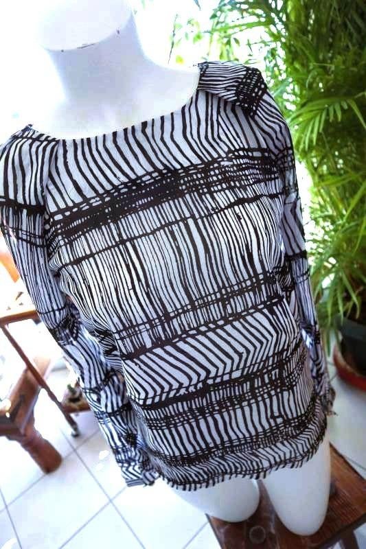 gelijnd licht blouse T-shirt, Maat 38/40 (M), Wit, Vila, Ophalen of Verzenden