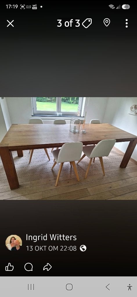 Eiken tafel, Huis en Inrichting, Ophalen, 100 tot 150 cm, Eikenhout, 200 cm of meer