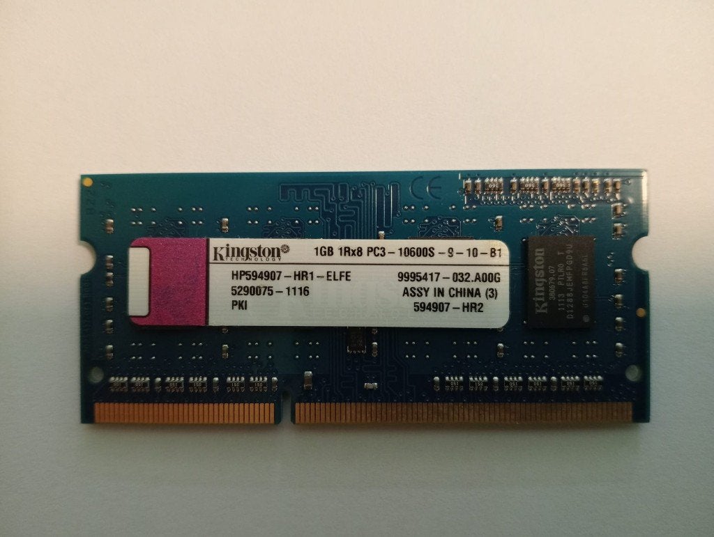Barrette RAM portable DDR3 1 Go Kingston HP594907-HR1-ELFE, Informatique & Logiciels, Reconditionné, DDR3, Laptop, Enlèvement