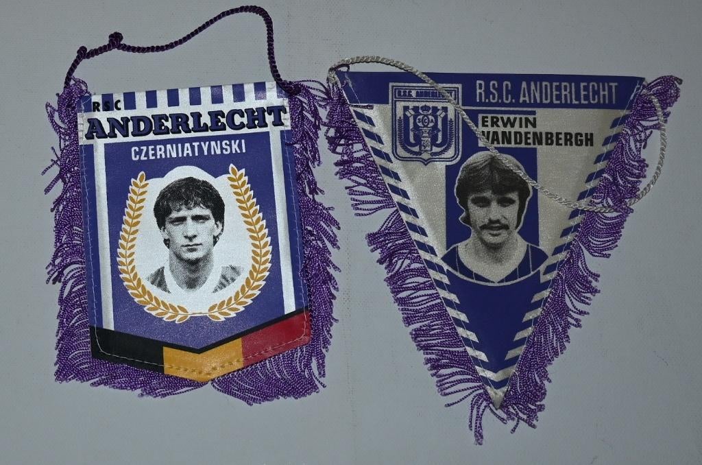 2 Wimpels RSCA Anderlecht  / Vandenbergh + Czerniatynski, Verzenden, Zo goed als nieuw, Vaantje of Sjaal