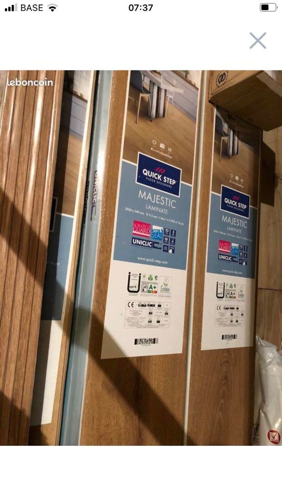 20m2 parquet quickstep + plinthes, Doe-het-zelf en Bouw, Ophalen, Zo goed als nieuw, Parket