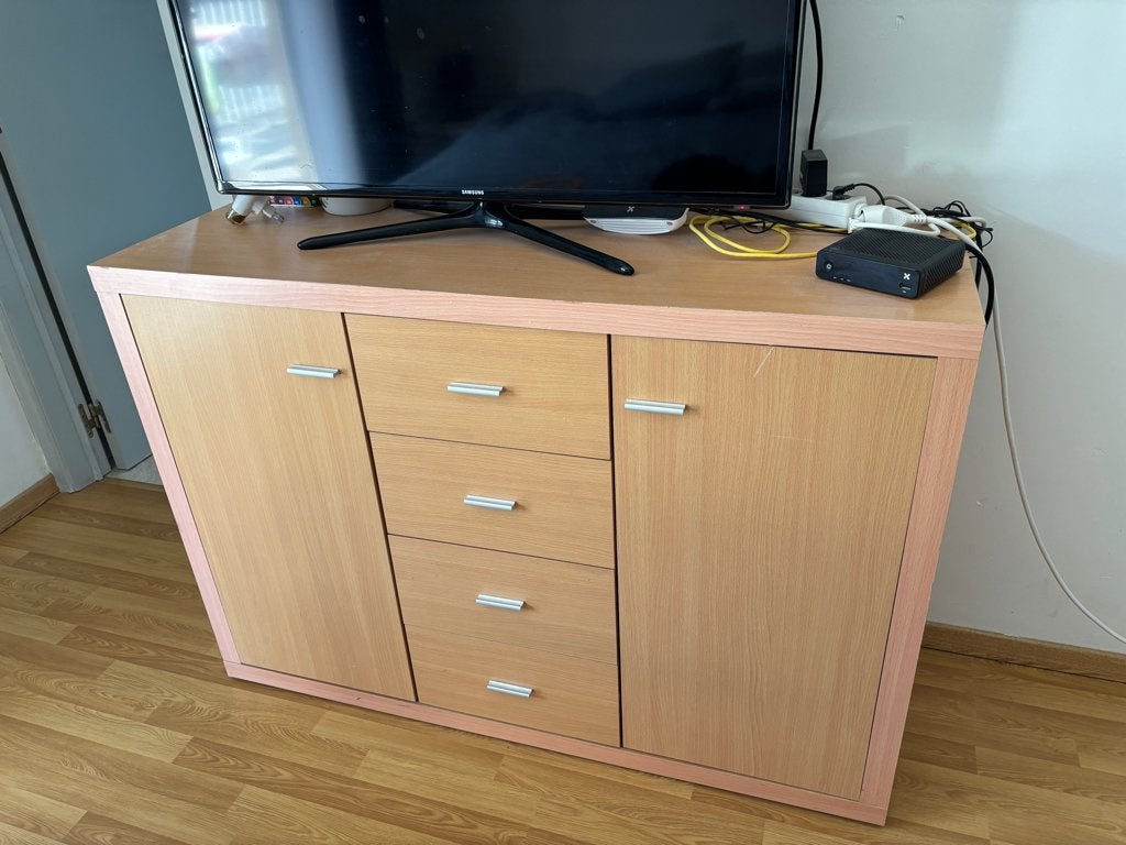 Commode 4 tiroirs et 2 portes, 3 ou 4 tiroirs, 25 à 50 cm, Moins de 100 cm, 100 à 150 cm