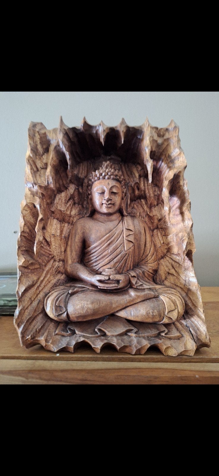 handgesneden houten boeddha, Ophalen
