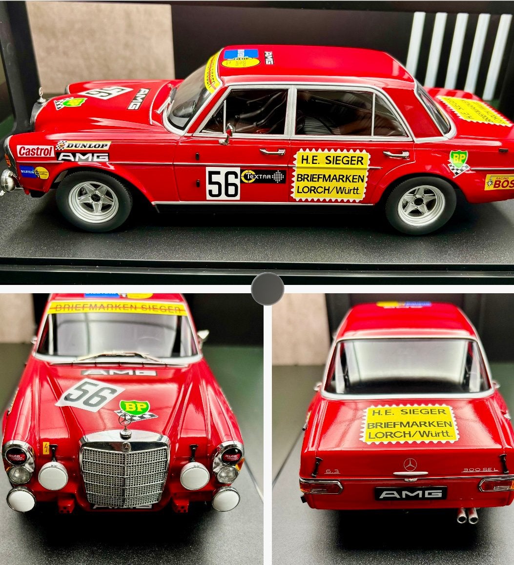 1:18 Mercedes-benz AMG 300 SEL 6.8 200 Miles Nürnberg 1972, Ophalen of Verzenden, Zo goed als nieuw