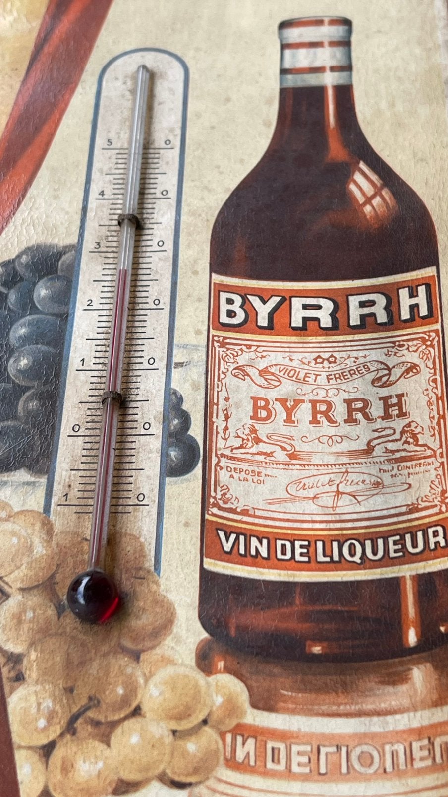 Thermomètre Byrhh des années passées., Collections, Marques & Objets publicitaires, Enlèvement ou Envoi, Utilisé, Panneau publicitaire