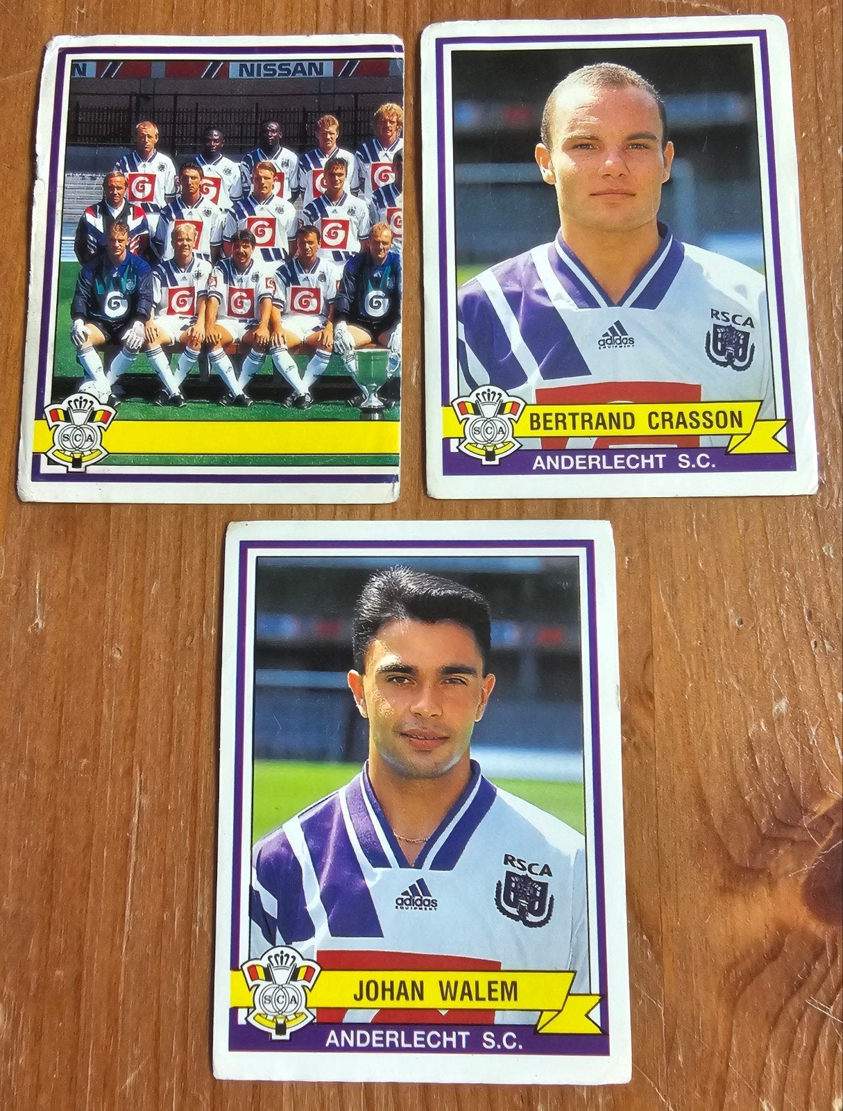 Panini Football 94 3 SC Anderlecht Stickers Voetbal!, Ophalen of Verzenden, Gebruikt, Meerdere stickers