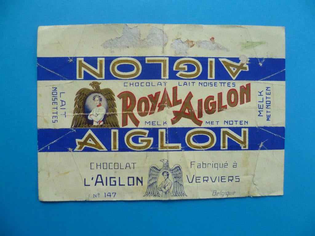 Chocolade Aiglon Verviers chocolat emballage omslagen Royal, Enlèvement ou Envoi, Utilisé, Emballage