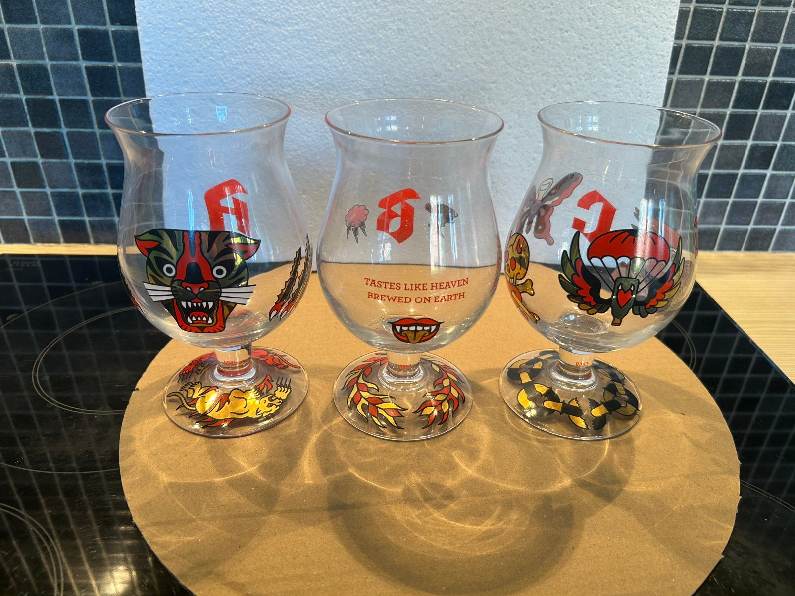 Ensemble de trois verres Duvel A B C, Enlèvement ou Envoi, Comme neuf, Verre ou Verres, Duvel
