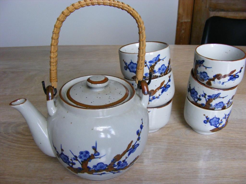 Service à thé -6 sachets+théière - oriental, Maison & Meubles, Neuf, Service complet, Enlèvement ou Envoi, Céramique