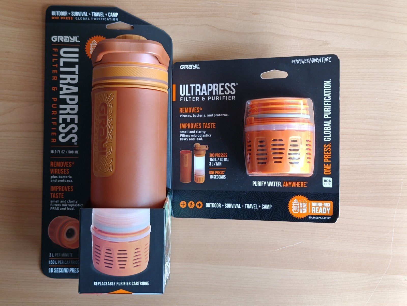 Purificateur GRAYL UltraPress 500 ml + filtre supplement, Enlèvement ou Envoi, Neuf