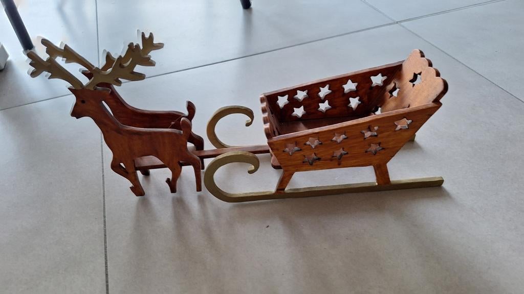 Houten Kerstslee, Diversen, Ophalen of Verzenden, Gebruikt