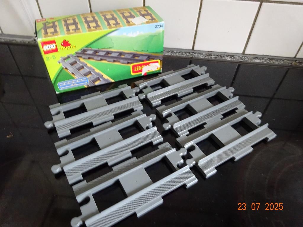 LEGO Duplo 6 Rechte Rails 2734, Enlèvement ou Envoi, Duplo