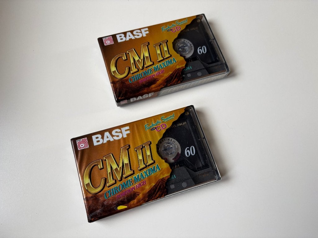 LOT DE 2 CASSETTES BASF CM II, Enlèvement ou Envoi, Neuf, dans son emballage, 2 à 25 cassettes audio, Vierge