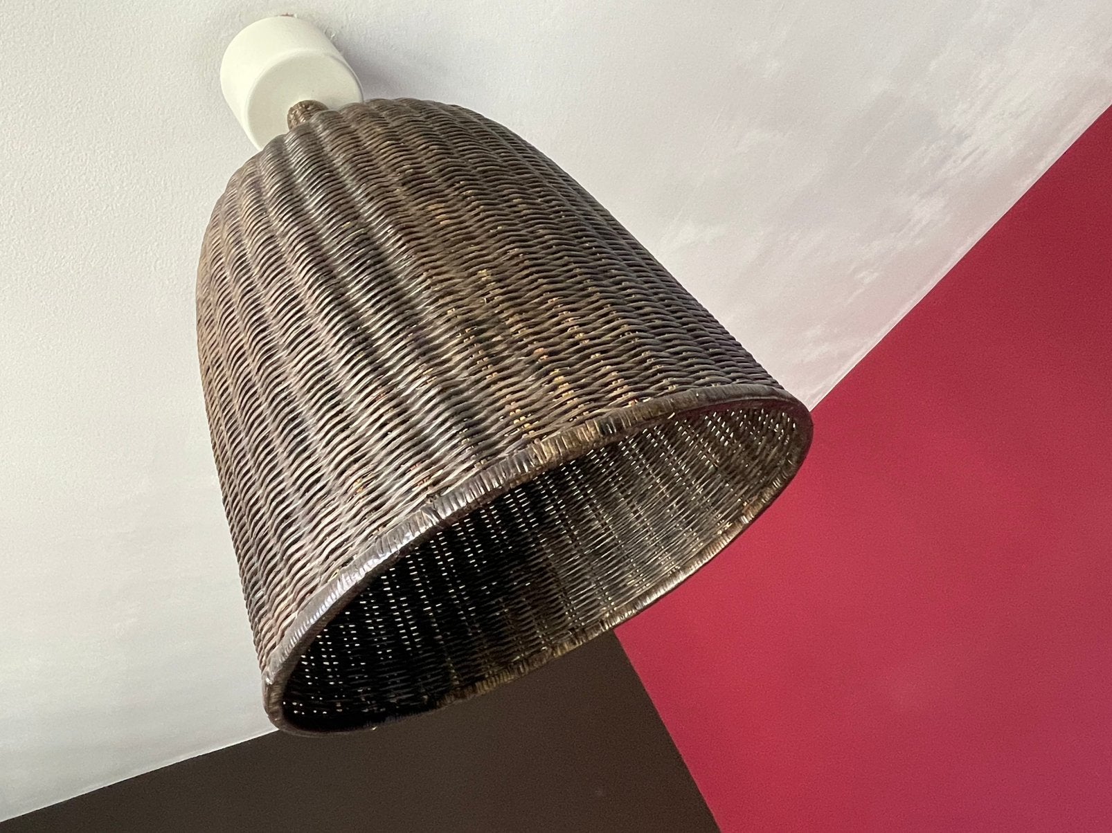 Plafonnier en osier, Autres styles, Enlèvement ou Envoi, Matériau naturel, Source lumineuse incluse