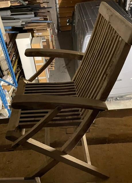teak tuinstoel, Ophalen, Gebruikt, Inklapbaar