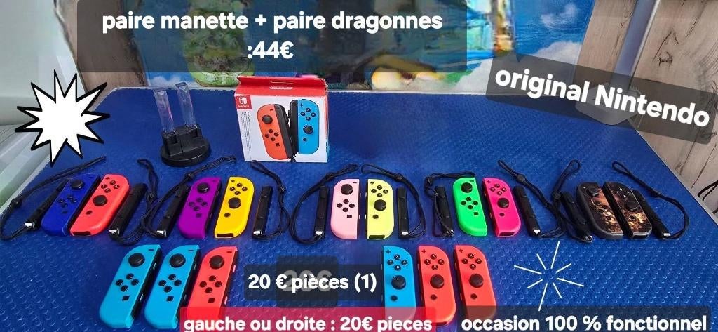 accessoires switch/switch2 (dock tv,manette,joycon,chargeur), Consoles de jeu & Jeux vidéo, Enlèvement ou Envoi, Comme neuf