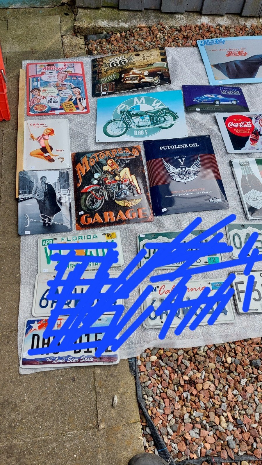 metalen poster+ nummerplaat, Hobby en Vrije tijd, Kledingapplicaties en Hotfix, Ophalen