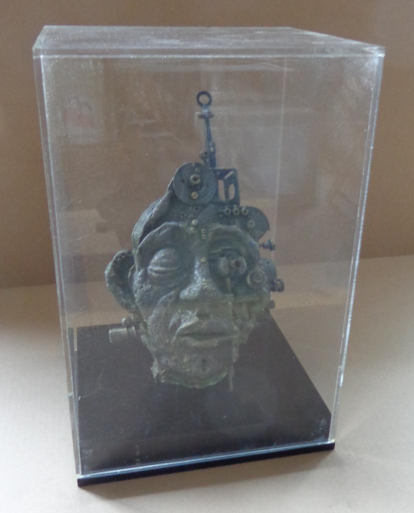 ROGER VAN BELLEGHEM / INDUSTRIEEL HOOFD / SCULPTUUR H= 36cm, Statue, Gips, Homme, Enlèvement