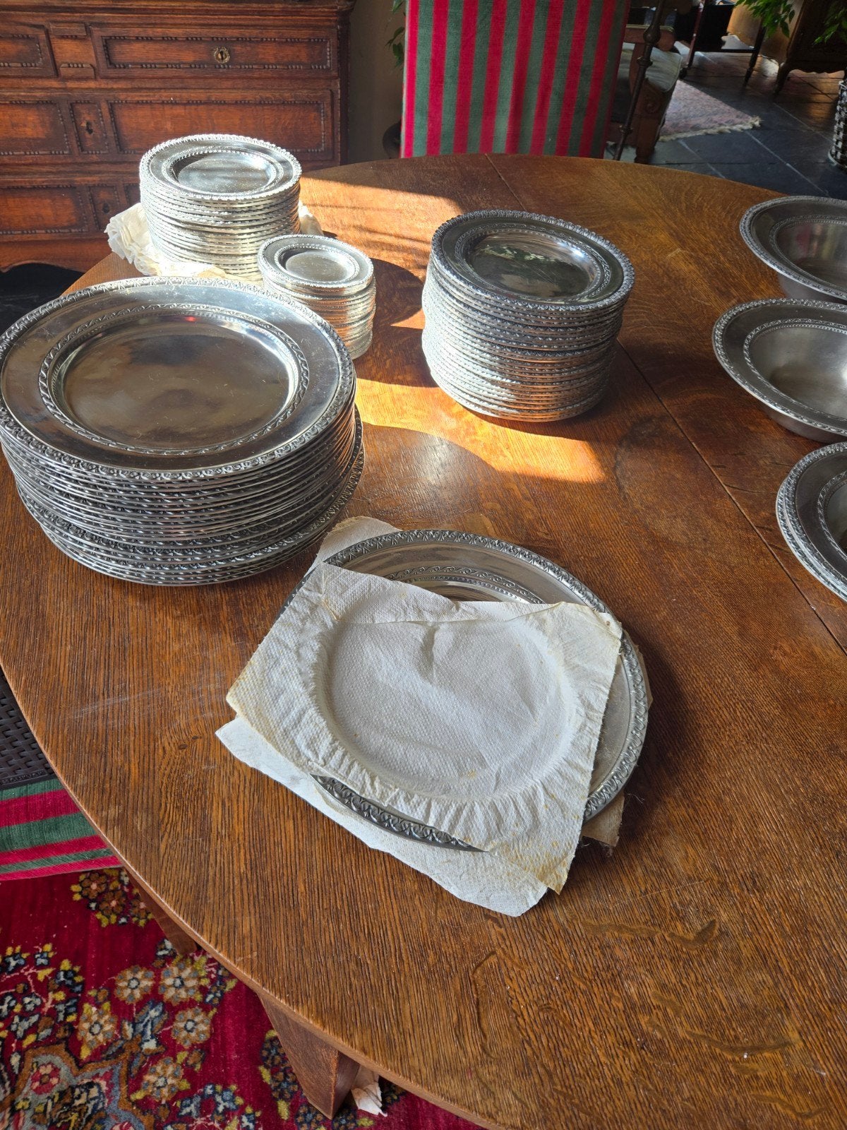 Assiettes en étain très bon état. Potstainiers Hutois, Enlèvement ou Envoi