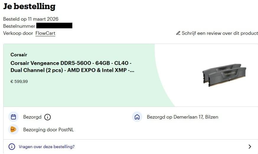 Corsair Vengeance DDR5-5600 - 64GB - CL40, Computers en Software, RAM geheugen, Ophalen, Zo goed als nieuw, Desktop, DDR5