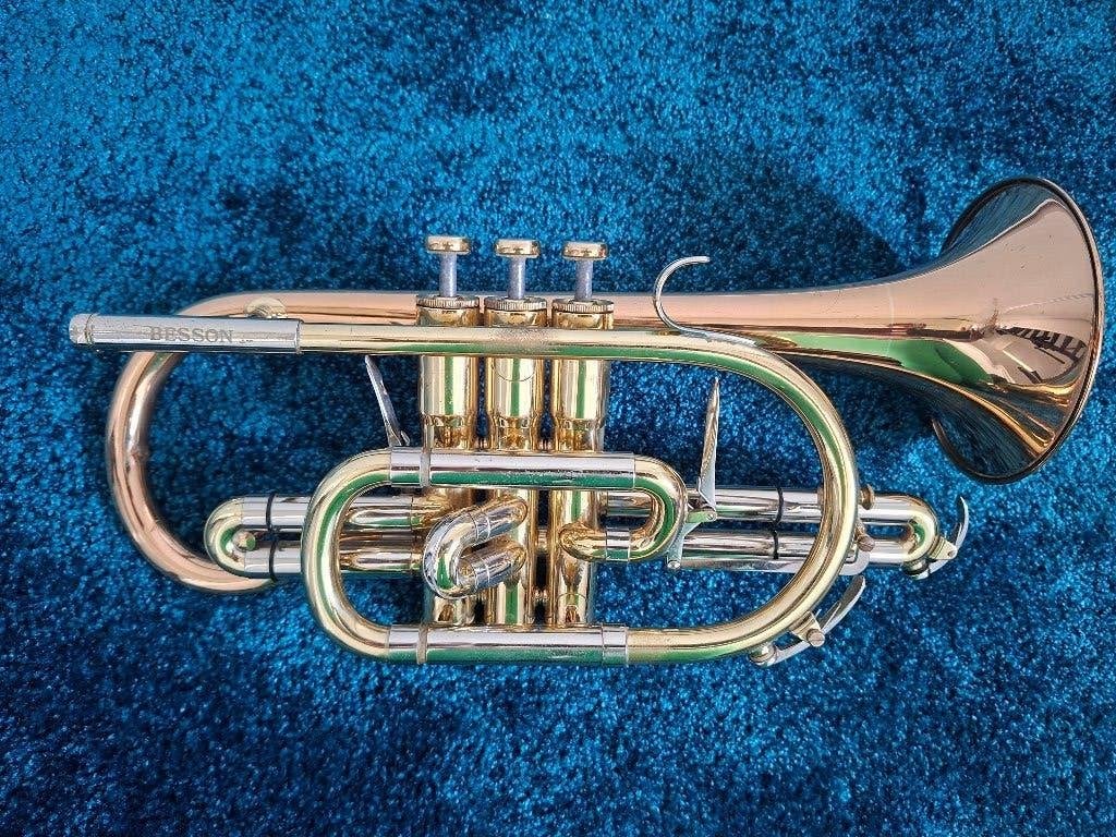 Cornet Besson Sovereign, Muziek en Instrumenten, Blaasinstrumenten | Trompetten, Ophalen of Verzenden, Gebruikt, Overige typen