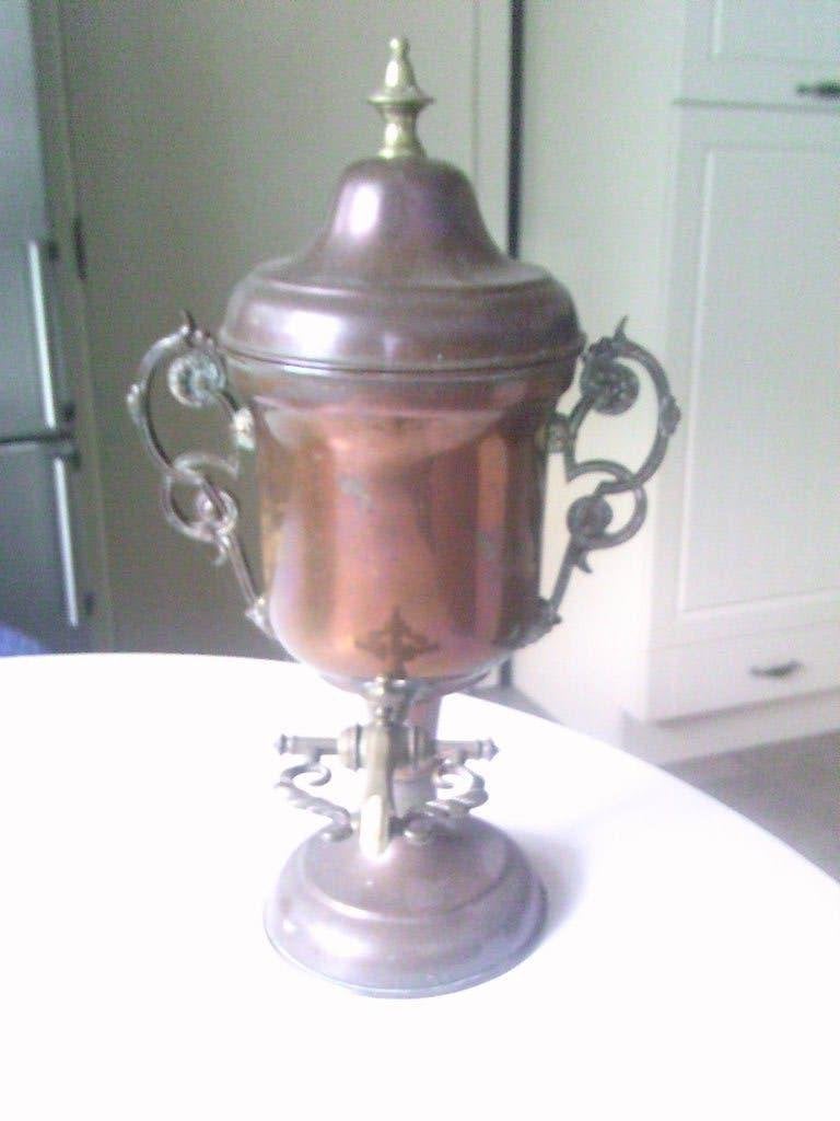 koperen art deco perculator, Ophalen, Koper