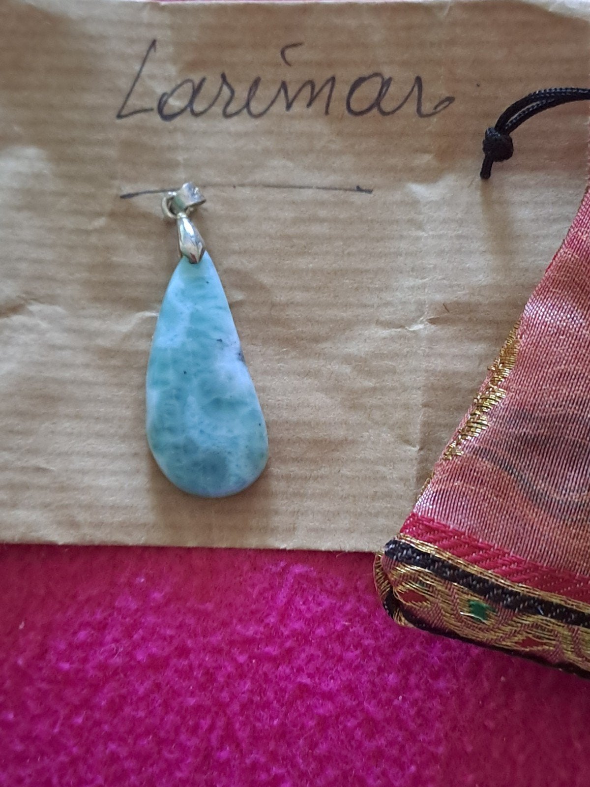 pendentif  pierre précieuse " larimar", Enlèvement, Neuf, Pierre ou Minéral
