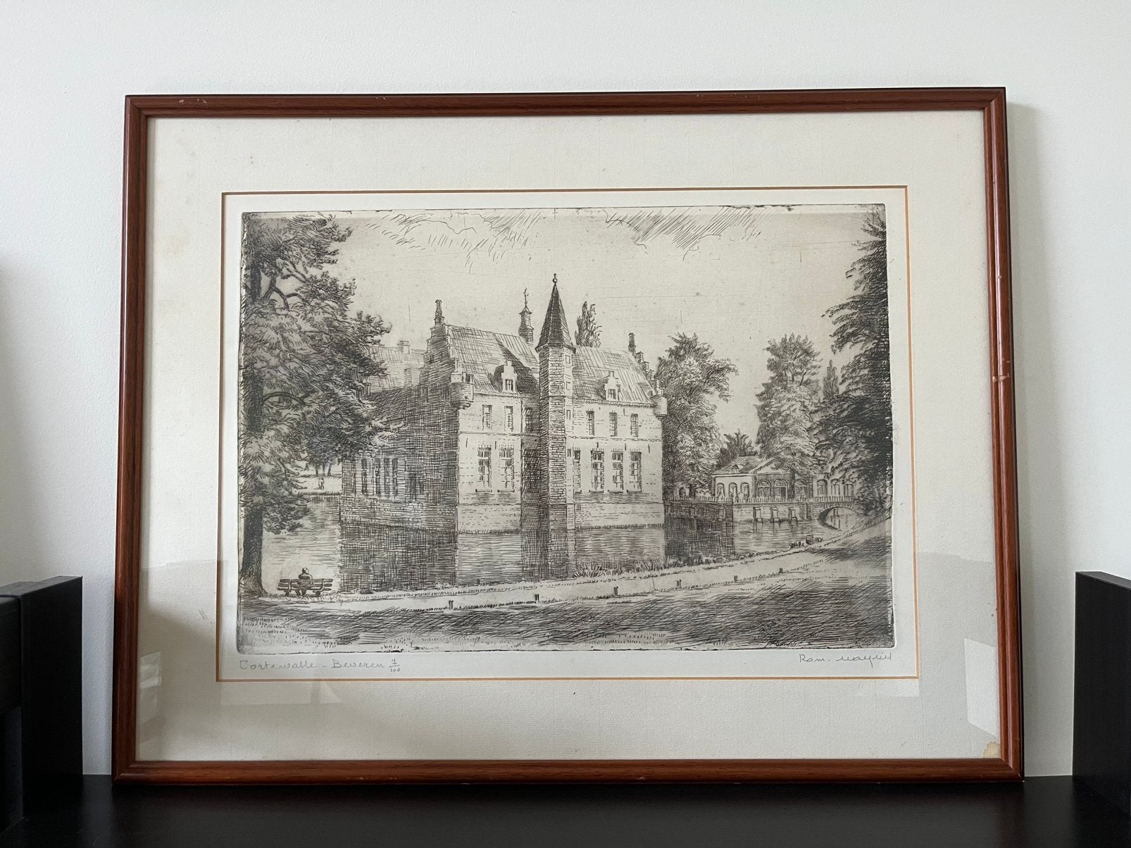 Romain Malfliet – gesigneerde ets Cortewalle-Beveren 7/100, Antiek en Kunst, Ophalen of Verzenden, 41 cm, 53 cm, Ets