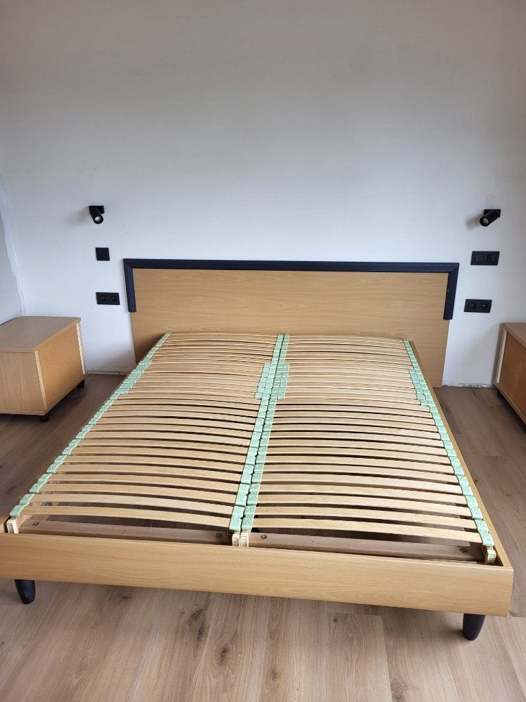 Bed, Ophalen, Gebruikt, Bruin, Tweepersoons