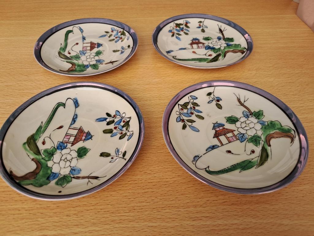 Chinese kopjes met schoteltjes in porselein, Antiek en Kunst, Ophalen of Verzenden