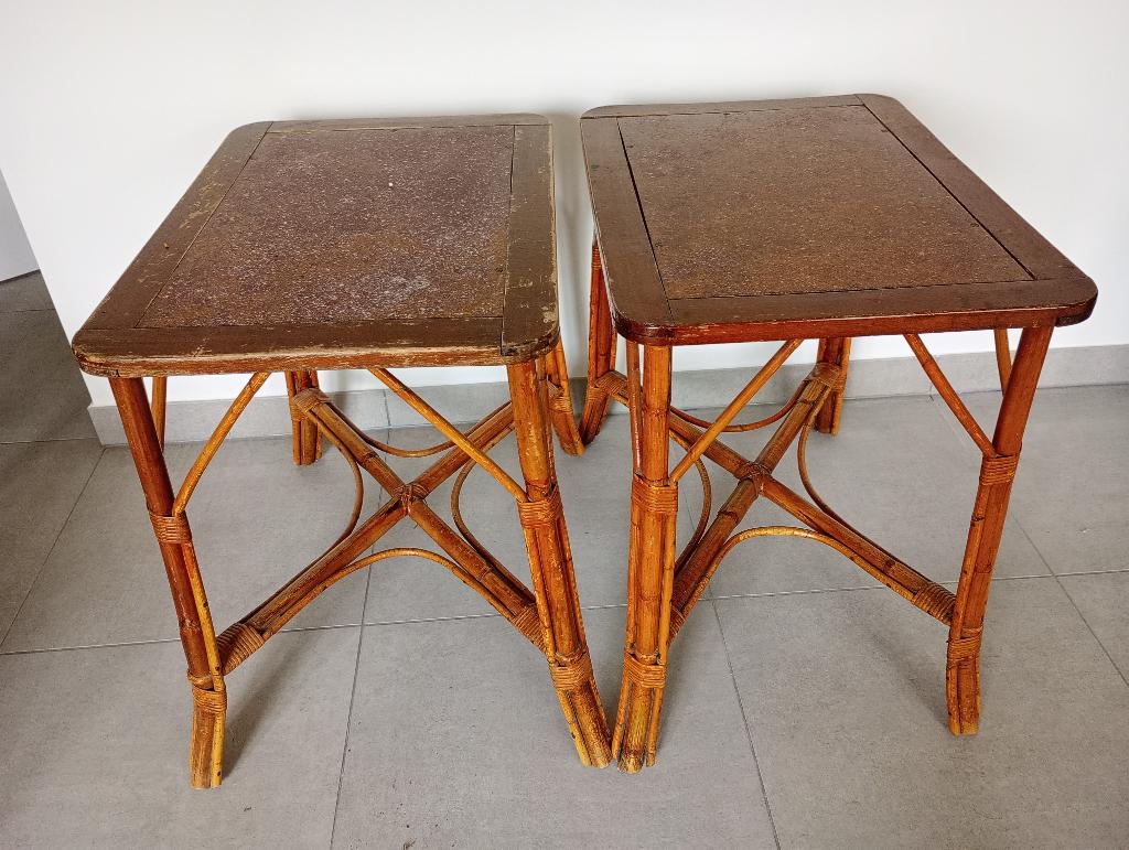 tables en rotin, osier et bambou, Enlèvement, Utilisé, Rectangulaire