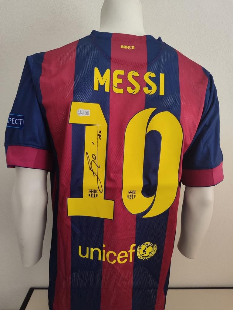 Lionel Messi gesigneerd Fc Barcelona shirt met Beckett coa, Verzamelen, Ophalen of Verzenden, Nieuw, Shirt