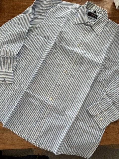 Hemd vintage maat L, Kleding | Heren, Overhemden, Ophalen of Verzenden, Zo goed als nieuw, Blauw, Halswijdte 41/42 (L)