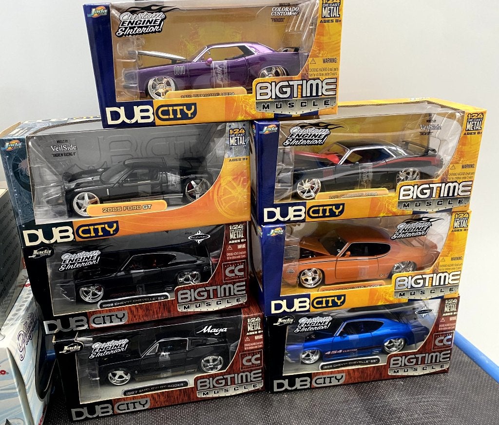 Lot 7 Jada Toys modelauto's 1/24 NIEUW Dub City / Muscle, Ophalen, Nieuw, Auto, Jada