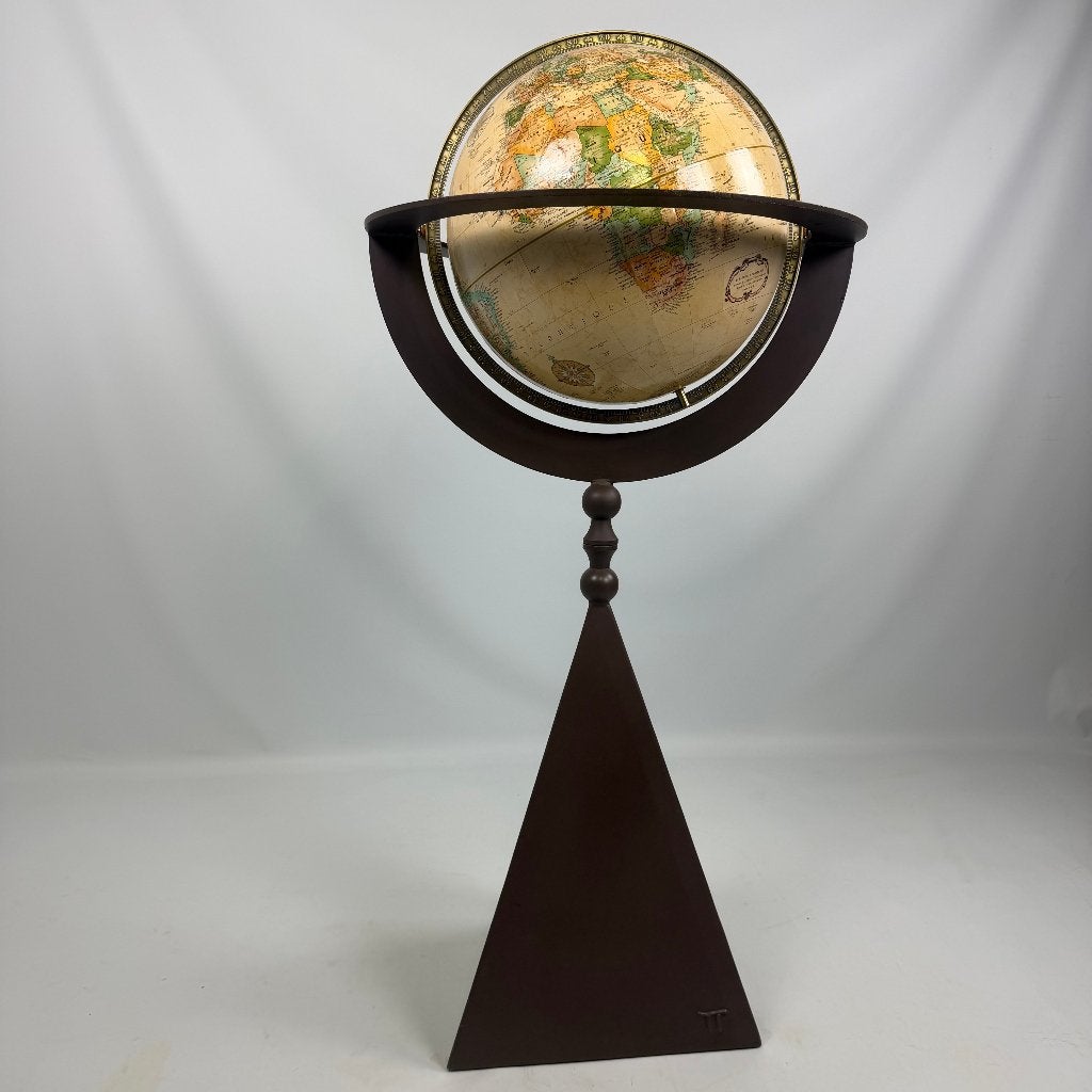 Globe terrestre sculptural Replogle par Tom Torrens, Comme neuf, Rotatif, Autres types, Métal