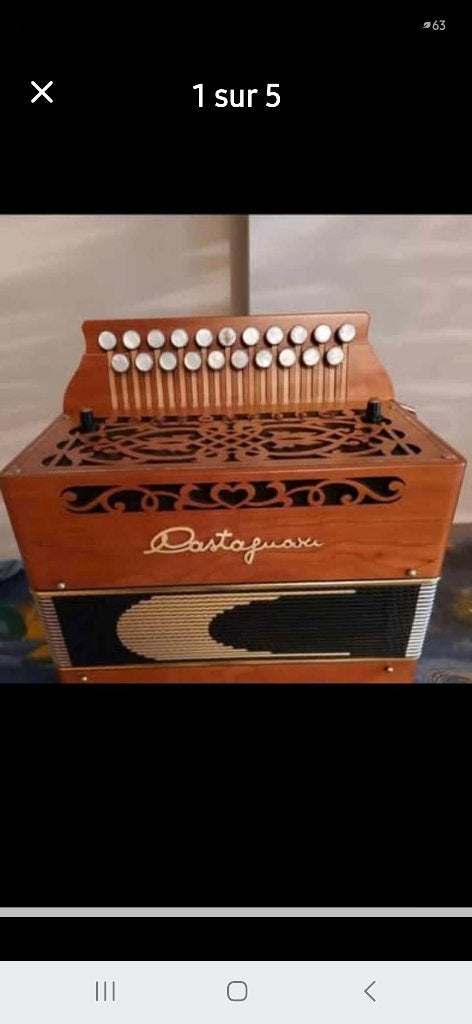 Accordeon diatonique castagnari, Muziek en Instrumenten, Overige formaten, Met koffer, Zo goed als nieuw, Knopaccordeon