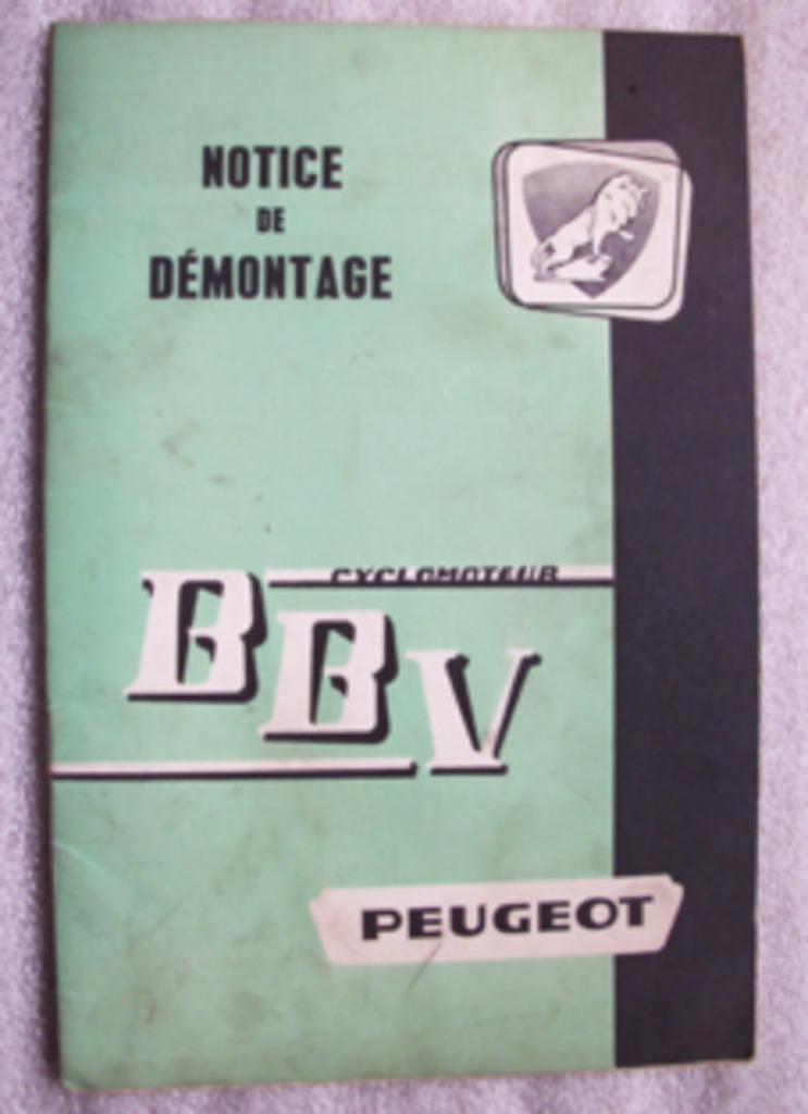 Notice de démontage et pièces Cyclomoteur BBV Peugeot, Motos, Modes d'emploi & Notices d'utilisation, Enlèvement ou Envoi, Autres marques
