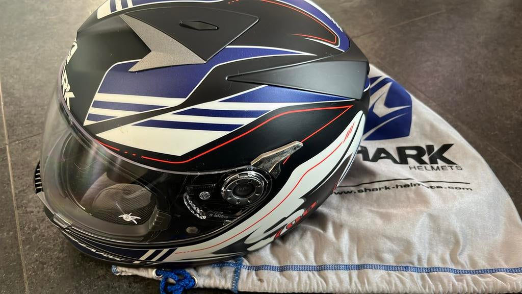 Casque Shark bleu blanc rouge Tika Taille M, Enlèvement ou Envoi, M, Shark