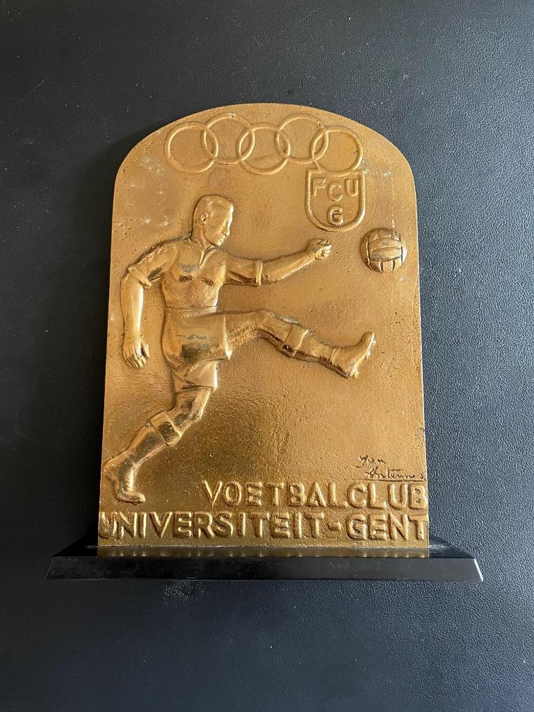 Plaquette Jan Anteunis voetbalclub Universiteit Gent, Ophalen of Verzenden