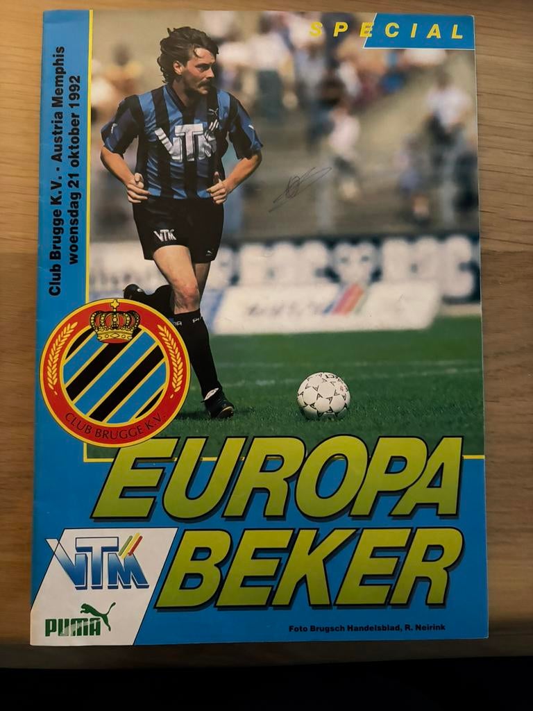 Programmaboekje 21-10-1992 club brugge- austria wien, Ophalen, Gebruikt, Boek of Tijdschrift