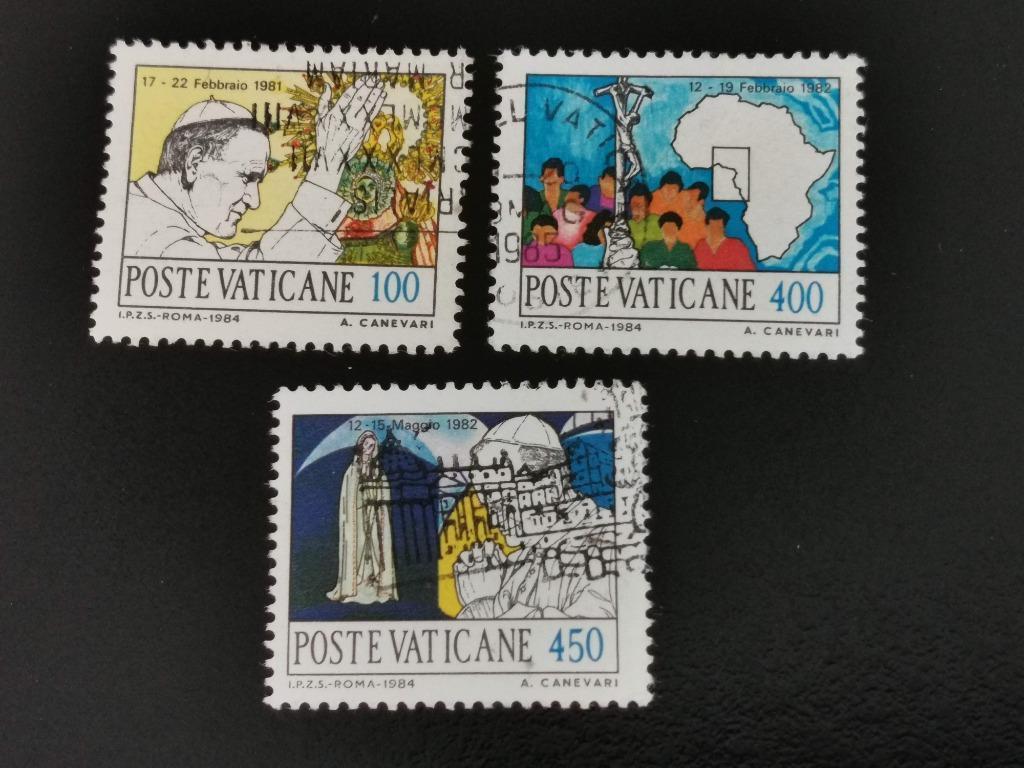 Vaticaanstad 1984 - reizen van Paus Johannes Paulus II, Postzegels en Munten, Ophalen of Verzenden, Gestempeld
