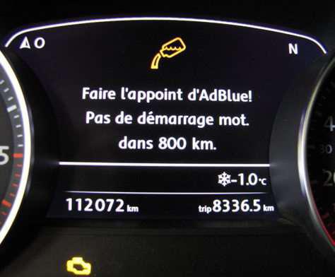 ADBLUE PAS DÉMARRAGE, Enlèvement
